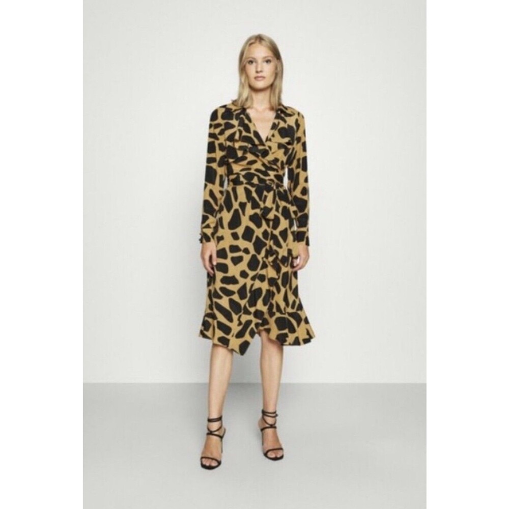 Diane Von Eden Silk-Viscose Crepe De Chine Wrap Dress